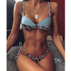 Leopard Patchwork Bandeau Push Up Bikini