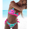 Sexy Floral Print Ruffle Bikini Set