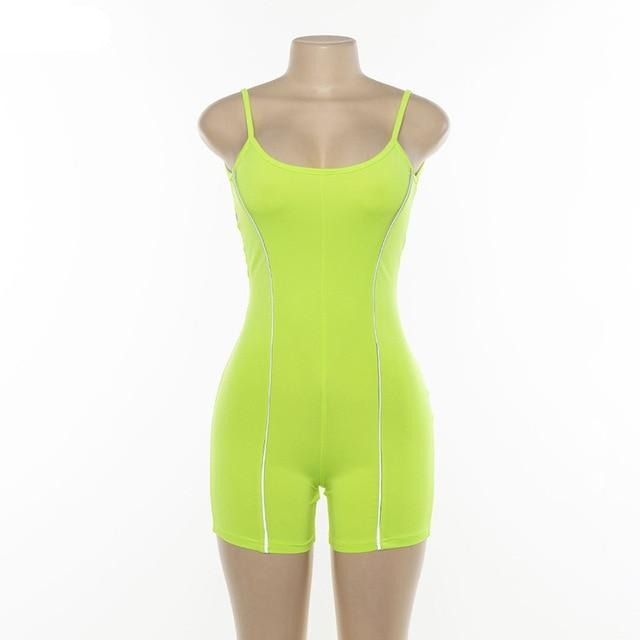 Sexy Strapless Neon Skinny Playsuit