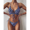 Sexy Leopard Print Bikini Hollow Out Swimwear