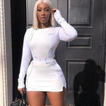 Casual Fashion Reflective Striped Two Piece Outfit