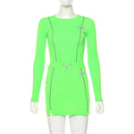 Casual Fashion Reflective Striped Two Piece Outfit