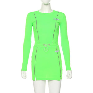 Casual Fashion Reflective Striped Two Piece Outfit