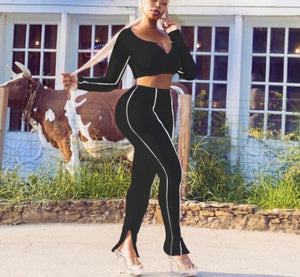Reflective Striped Patchwork Fitness Tracksuit