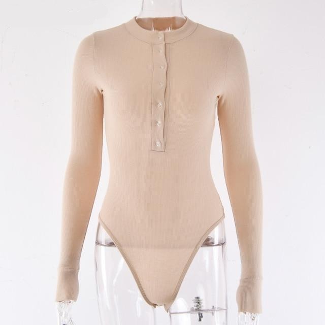 Sexy V Neck Knitted Bodysuit