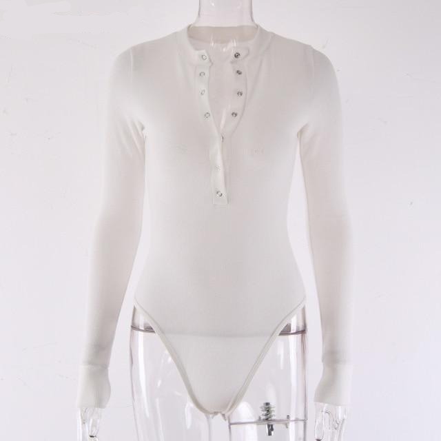 Sexy V Neck Knitted Bodysuit