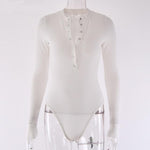 Sexy V Neck Knitted Bodysuit