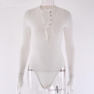 Sexy V Neck Knitted Bodysuit