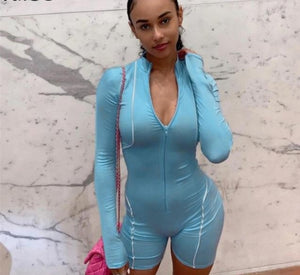 Full Sleeve Reflective Patchwork Playsuit