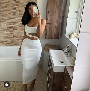 Sexy Hollow Out Two Piece Outfit
