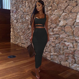 Sexy Hollow Out Two Piece Outfit