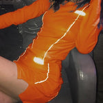 Reflective Striped Patchwork Two Pieces Set