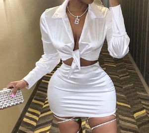 Sexy Fashion Satin Matching Set