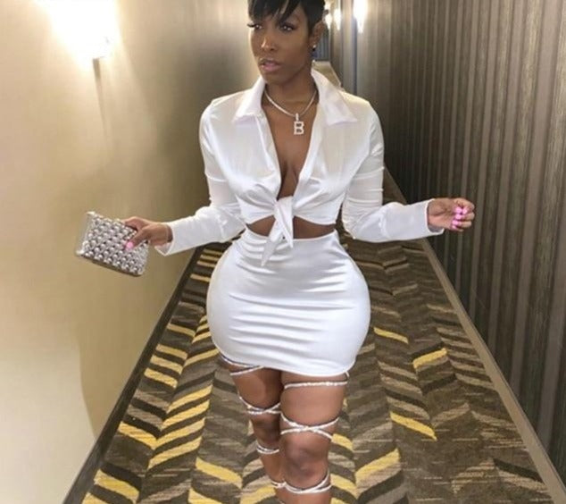 Sexy Fashion Satin Matching Set