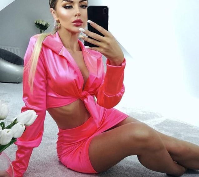 Sexy Fashion Satin Matching Set