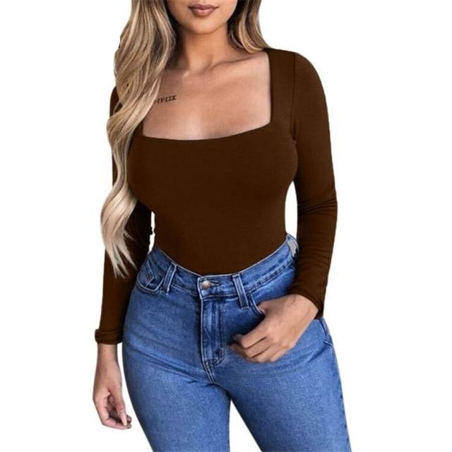 Long Sleeve Knitted Skinny Bodysuit