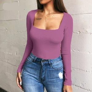 Long Sleeve Knitted Skinny Bodysuit