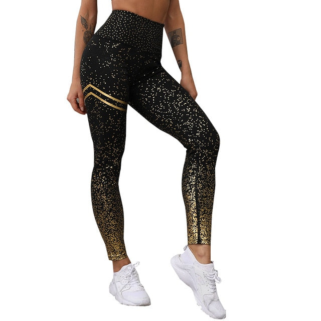 Gold Print Push Up Leggings