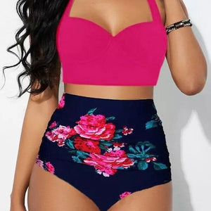Bohemian Sunflower-Print Two-Piece Swimsuit