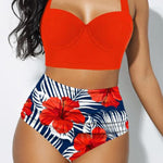 Bohemian Sunflower-Print Two-Piece Swimsuit