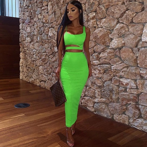 Sexy Hollow Out Two Piece Outfit