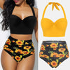 Bohemian Two-Piece Sleeveless High Waist Bikini Set