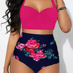 Bohemian Two-Piece Sleeveless High Waist Bikini Set