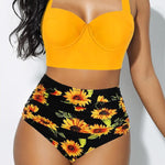 Bohemian Two-Piece Sleeveless High Waist Bikini Set