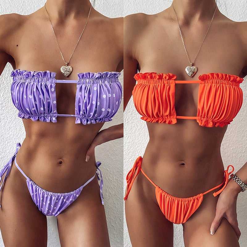 Sexy Bandeau Push Up Bikini Set